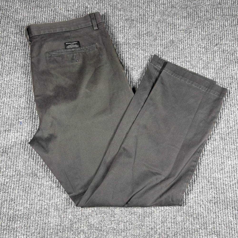 Banana Republic Pants Mens 36x32 Aiden Slim Fit Chino Gray Cotton Casual Trouser